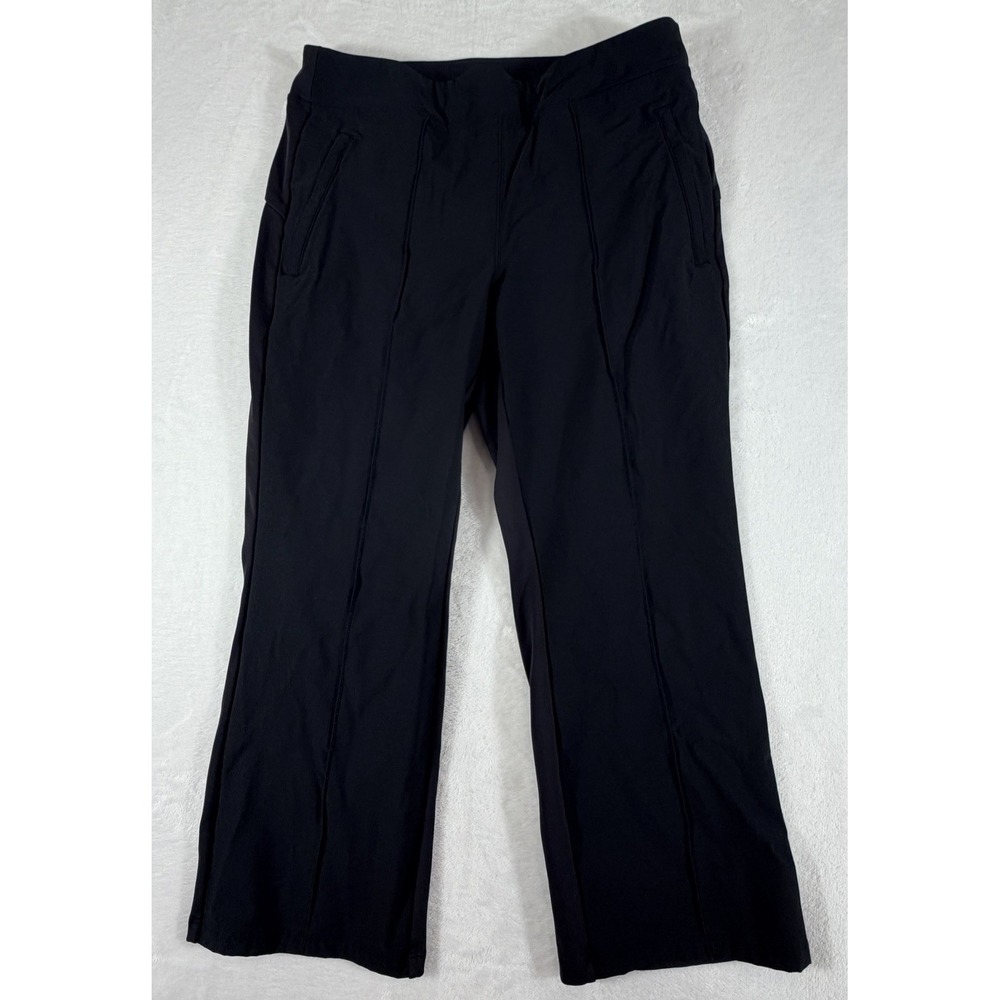 Athleta Pants Women's Sz 18 Black Eastbound Straight Zip Pockets Work Travel